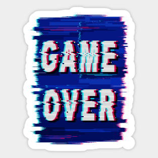 Game Over Glitch Text Distorted Sticker